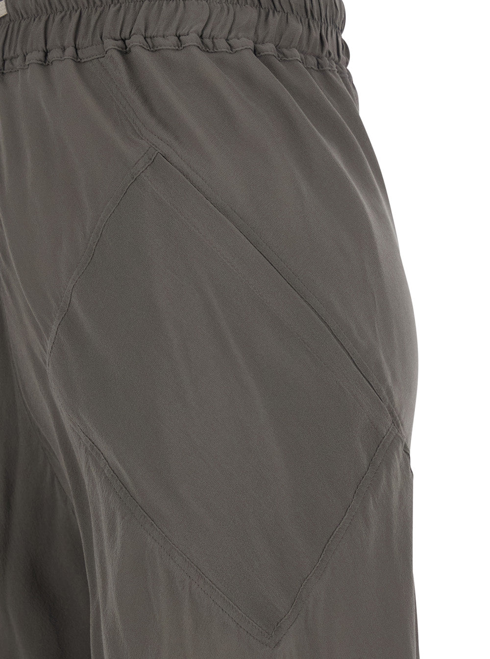 Rick Owens Women Bias Pants With Elastic Waist And Drawstring In Fabric And Silk Blend For Women