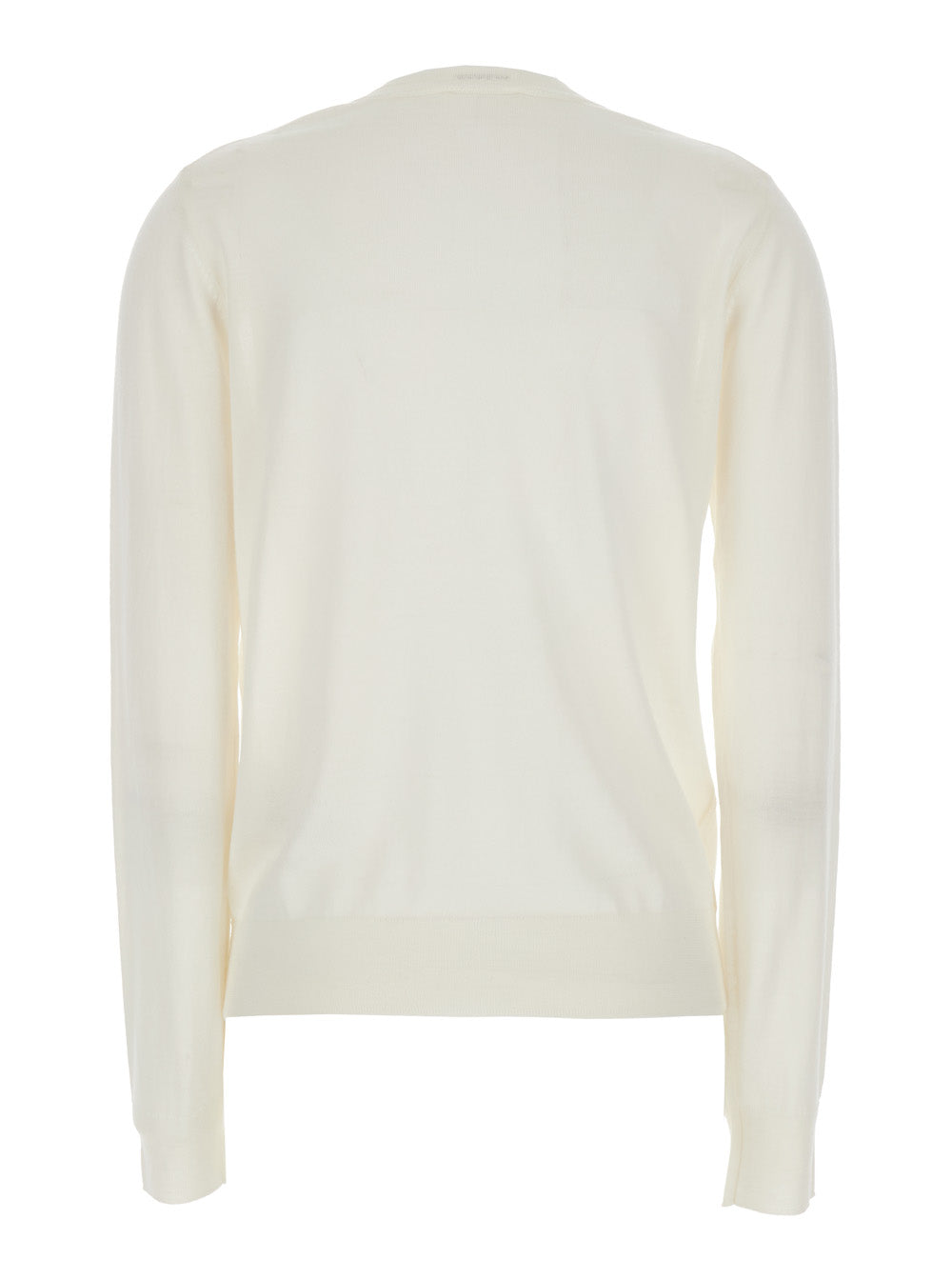 P.A.R.O.S.H. Women Long Sleeve V-Neck Sweater In White Wool And Silk Blend For Women