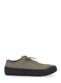 Stone Island Men Brown Low Top Sneakers With Logo Patch On The Tongue In Suede And Mesh Man