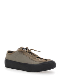 Stone Island Men Brown Low Top Sneakers With Logo Patch On The Tongue In Suede And Mesh Man