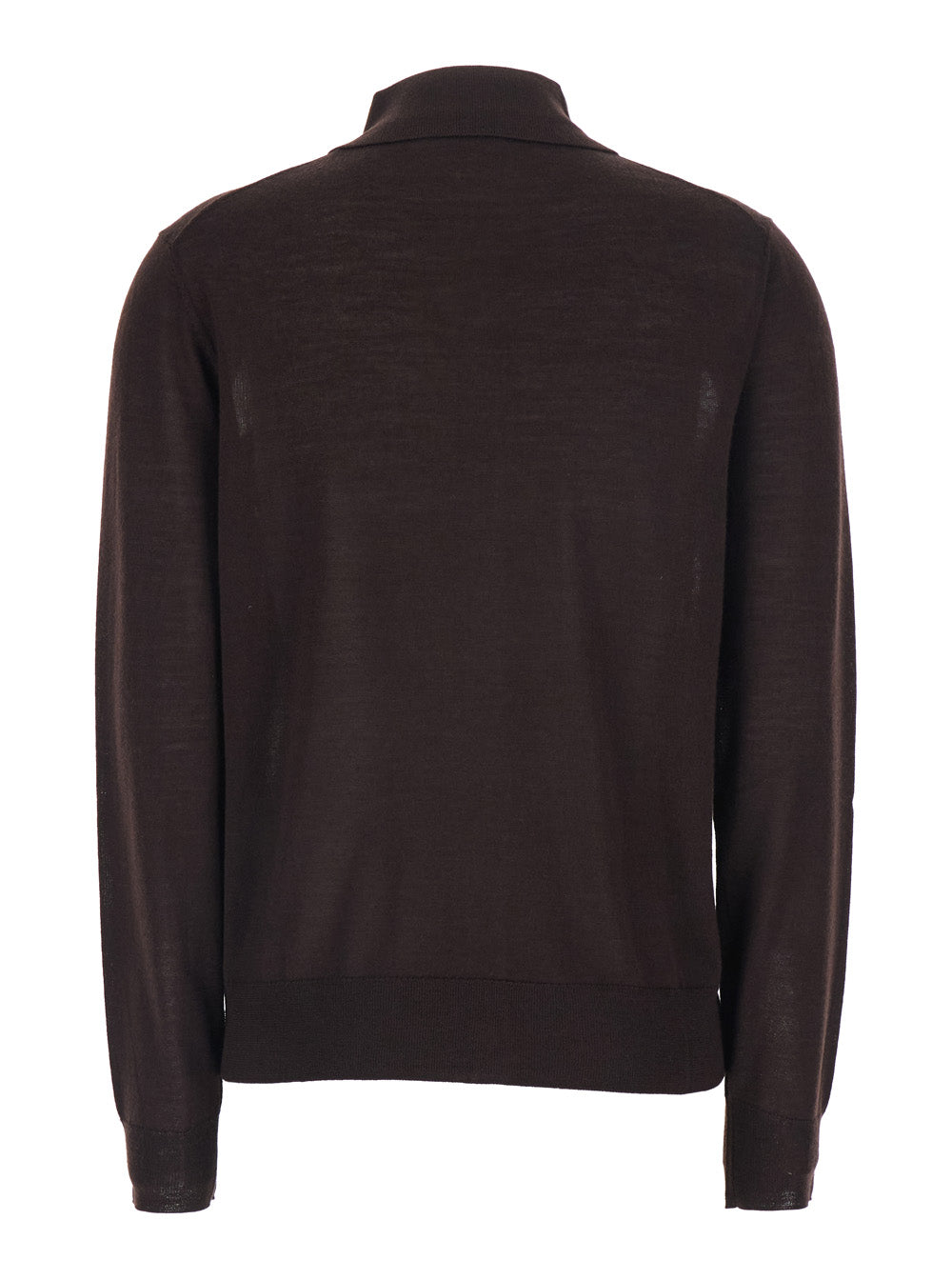 P.A.R.O.S.H. Women Brown Polo Collar Sweater With Front Button Closure In Wool Blend For Women