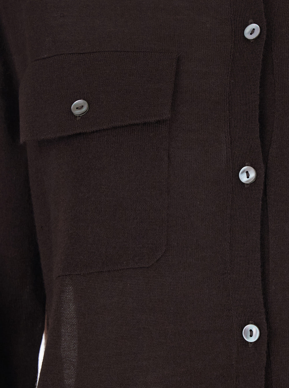 P.A.R.O.S.H. Women Brown Polo Collar Sweater With Front Button Closure In Wool Blend For Women