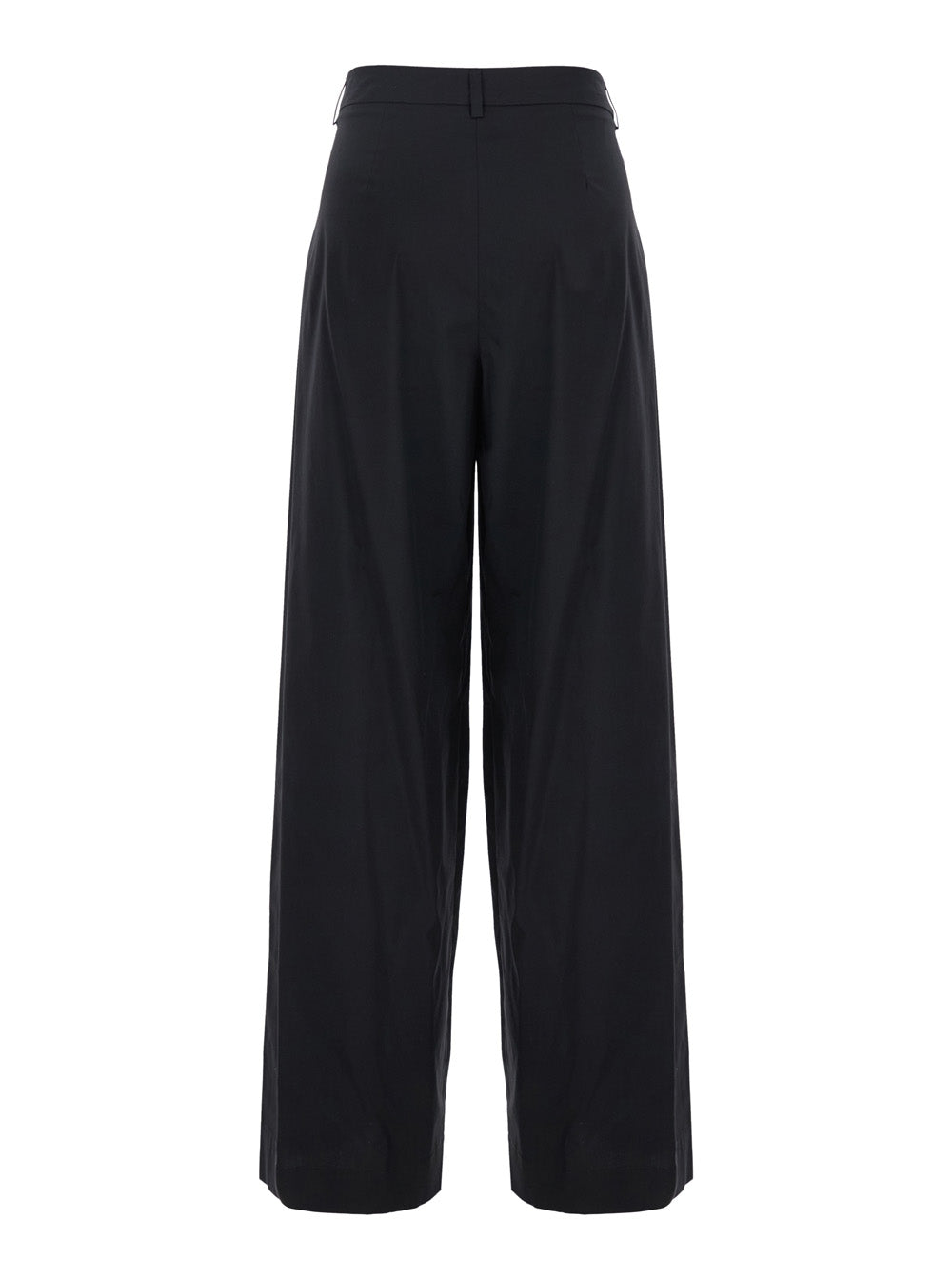 Leplain Women Black Stretch Cotton Blend Trousers For Women