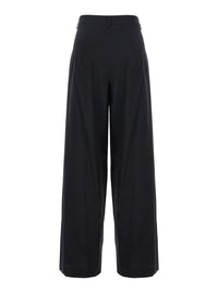 Leplain Women Black Stretch Cotton Blend Trousers For Women