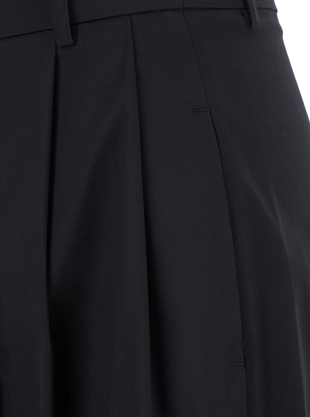 Leplain Women Black Stretch Cotton Blend Trousers For Women