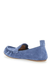 Acne Studios Women Blue Loafers With Almond Toe And Pull-Tab At The Heel In Suede Woman