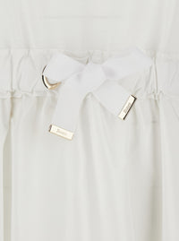 Herno Women Long Dress With Bow On The Front In White Tech Fabric For Women