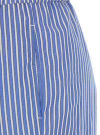 Leplain Women Blue Pants With Wide Leg And All-Over Stripes In Cotton Blend Woman