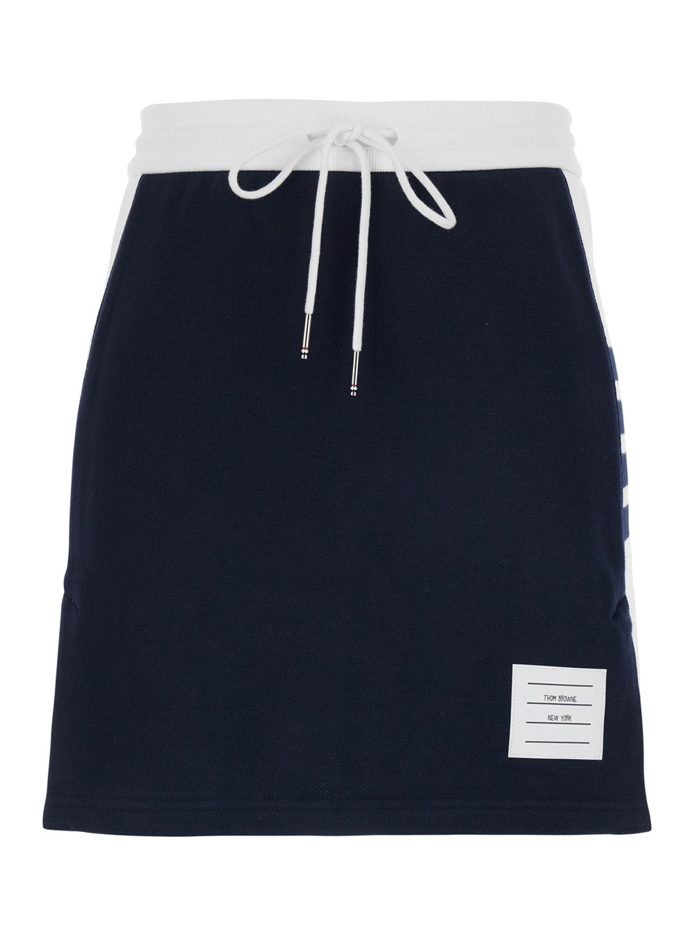 Thom Browne Women Blue Skirt With Elasticated Waist And 4Bar Logo In Cotton For Women