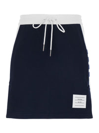 Thom Browne Women Blue Skirt With Elasticated Waist And 4Bar Logo In Cotton For Women