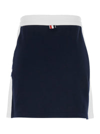 Thom Browne Women Blue Skirt With Elasticated Waist And 4Bar Logo In Cotton For Women