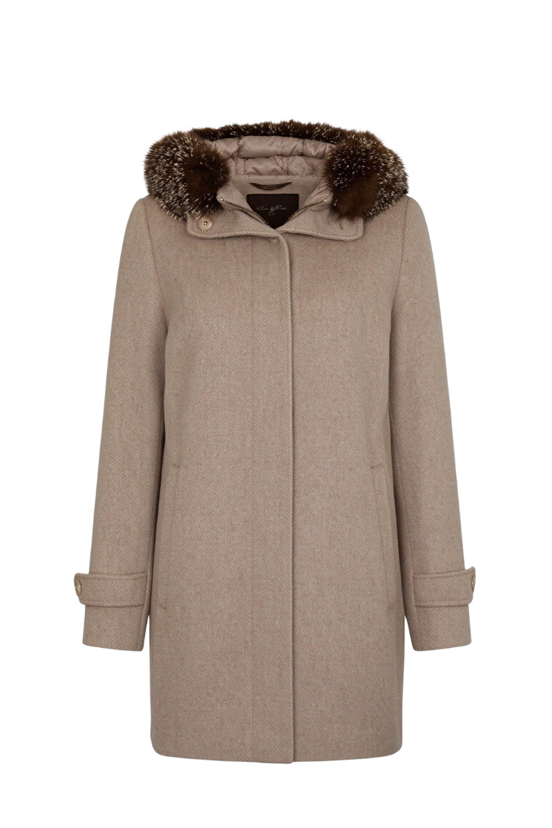 Moorer Betullacw Mid Length Coat Beigebeige