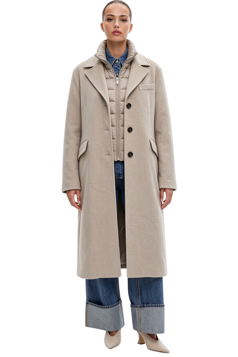 Moorer Avellale Wool Coat Almond