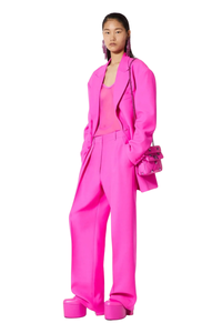 Valentino Silk Haute Couture Straight Leg Pants Pink Pp 1B0Rb3Z51Cf_Uwt