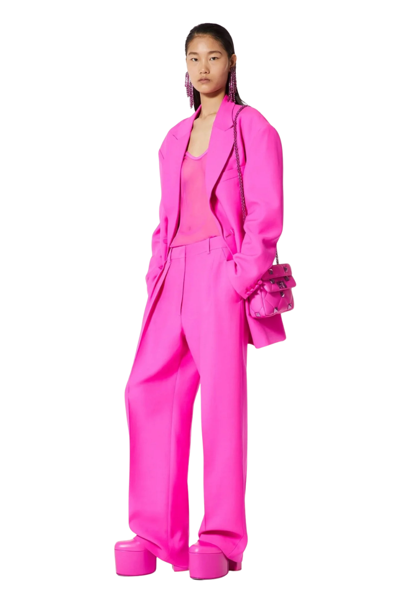 Valentino Silk Haute Couture Straight Leg Pants Pink Pp 1B0Rb3Z51Cf_Uwt