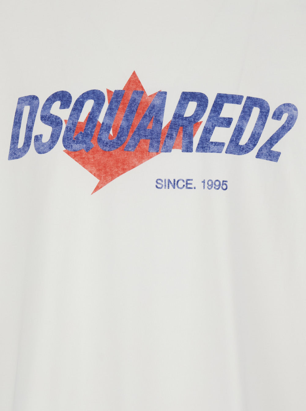 Dsquared2 Men White T-Shirt With Logo Print On The Front In Cotton For Men