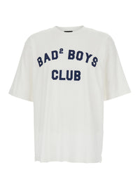 Dsquared2 Men White Crew Neck T-Shirt With Logo Print On The Front In Cotton For Men