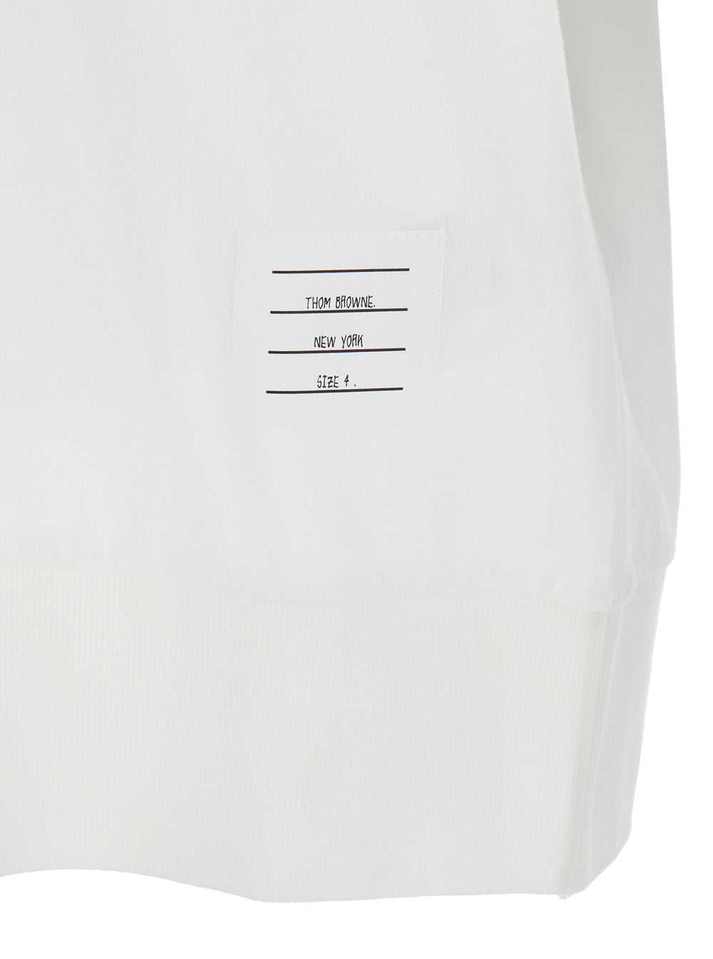 Thom Browne Men White T-Shirt With Classic Collar And 4-Bar Detail On Sleeve In Cotton For Men