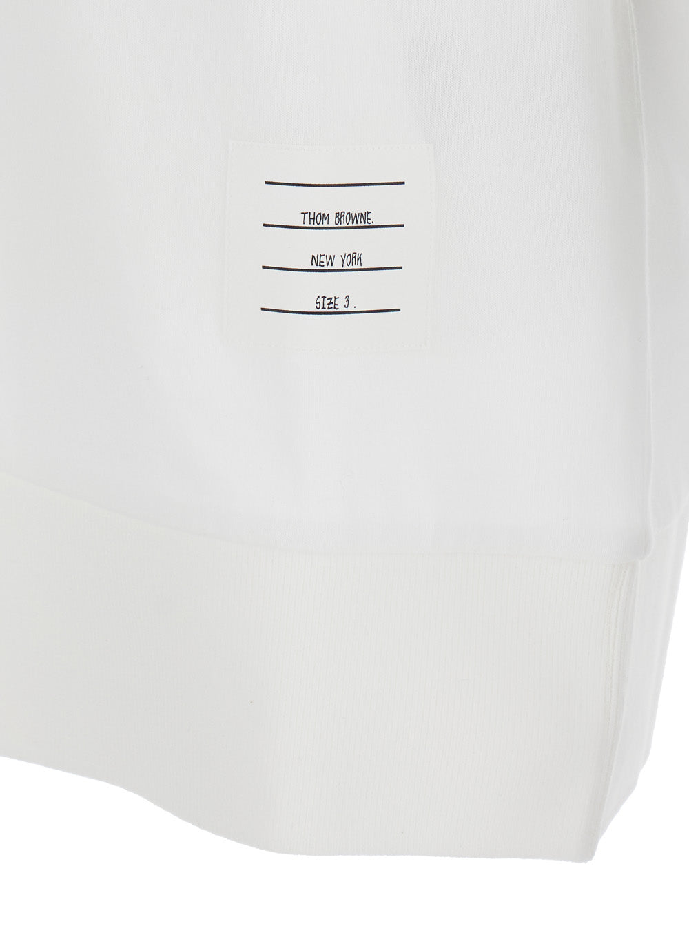 Thom Browne Men White Polo With Classic Collar And 4-Bar Detail On Sleeve In Cotton For Men