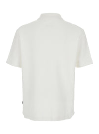 Jil Sander Men White Polo With Classic Collar And Front Zip Closure In Cotton For Men