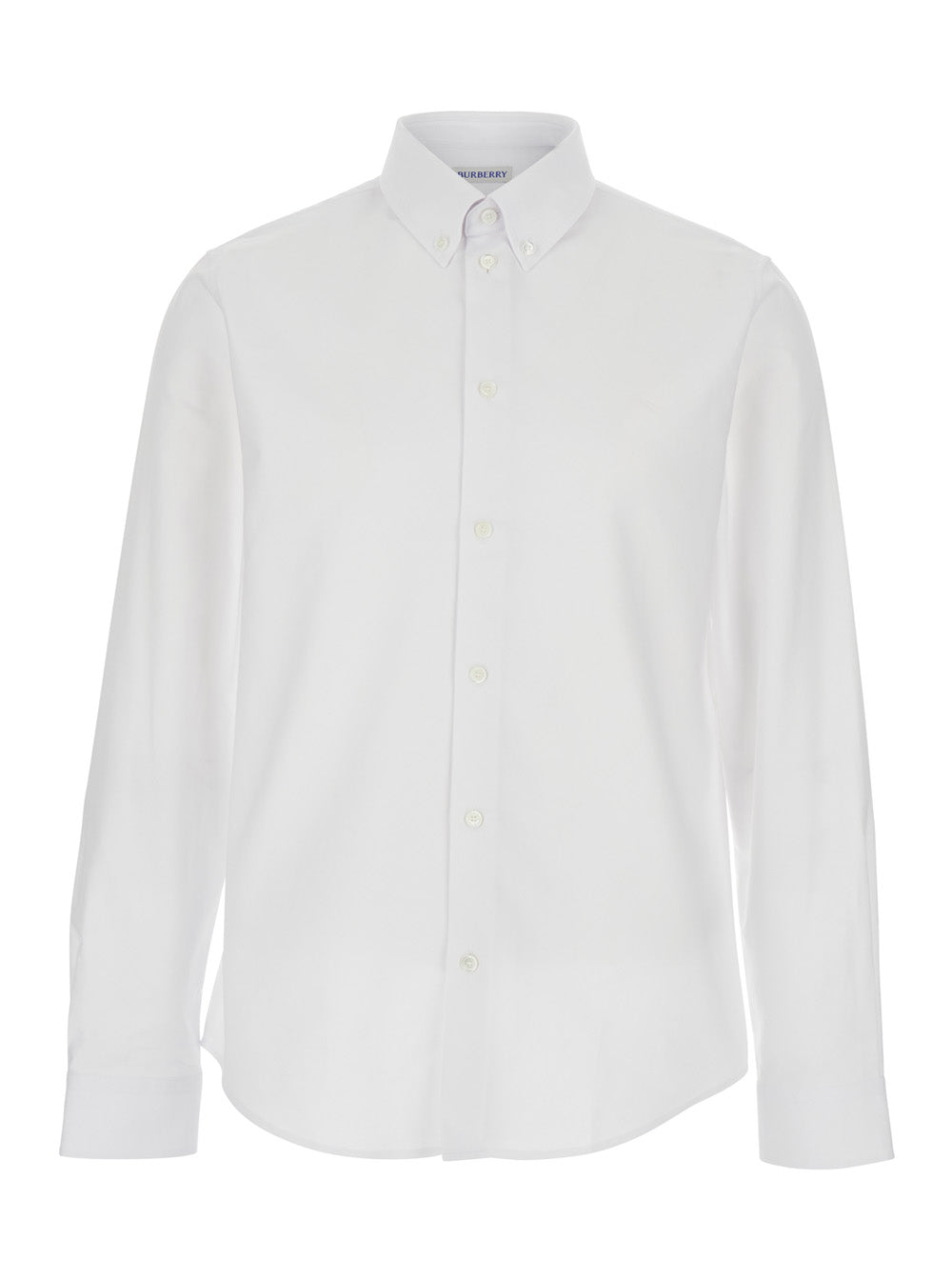 Burberry Men White Shirt With Button Down Collar In Cotton Man