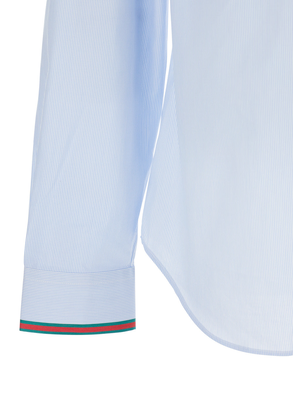 GUCCI Gucci Men Light Blue Shirt With Classic Collar And Web Cuffs For Men