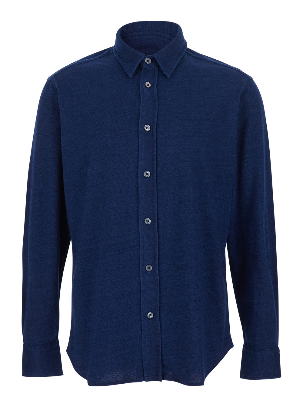 Tom Ford Men Blue Shirt With Classic Collar And Denim Effect In Cotton Man
