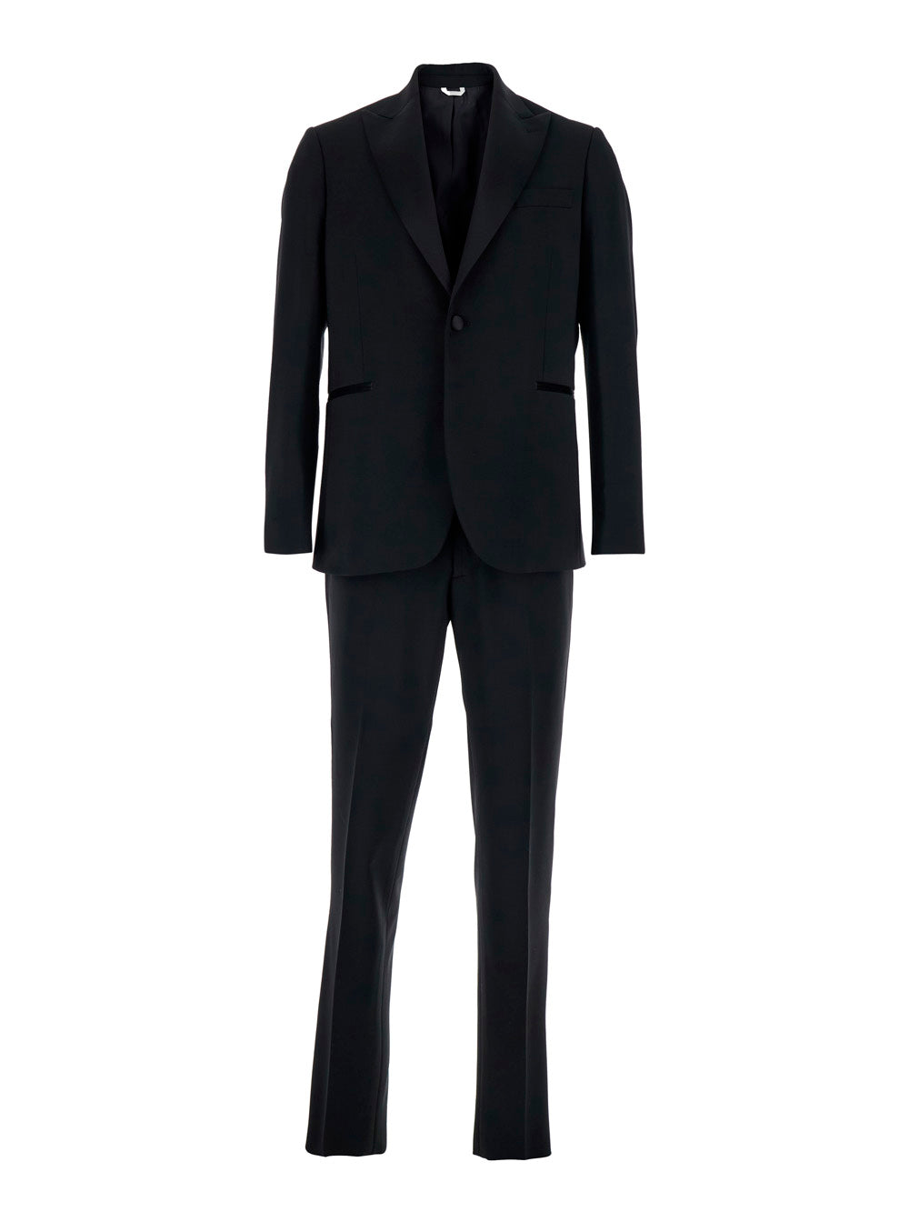 LEPLAIN Leplain Men Single-Breasted Suit With Peak Revers In Black Fabric And Long Sleeve Jacket For Men