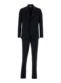 LEPLAIN Leplain Men Single-Breasted Suit With Peak Revers In Black Fabric And Long Sleeve Jacket For Men