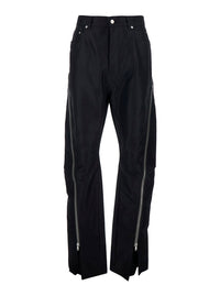 Rick Owens Men Men's 'Bolan Banana' Black Stretch Cotton Pants With Zip Details