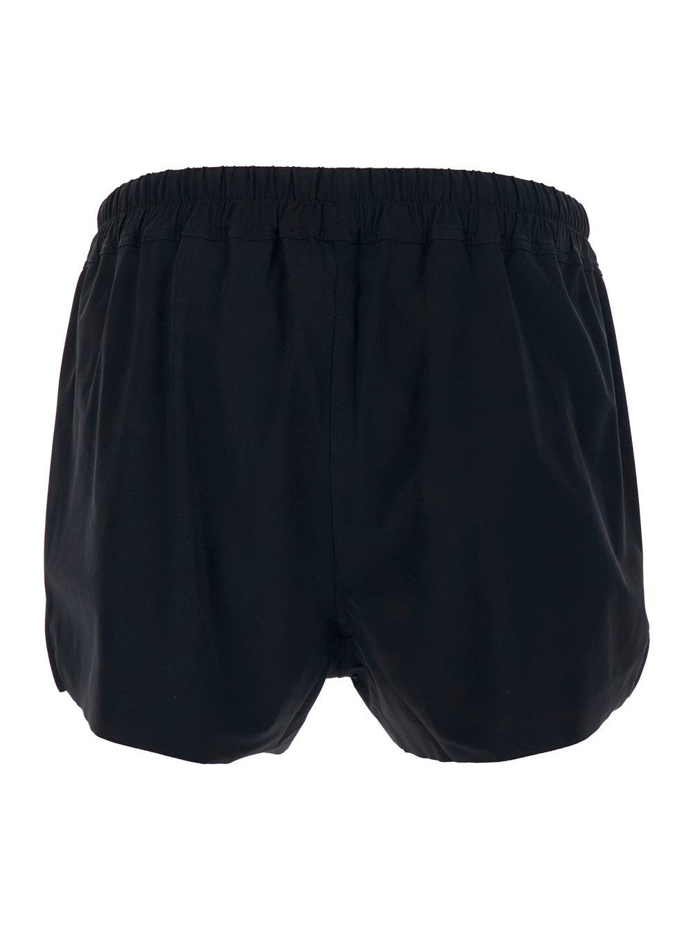 Rick Owens Men One-Piece Swimsuit With Elastic Waist And Drawstring In Black Tech Fabric For Men