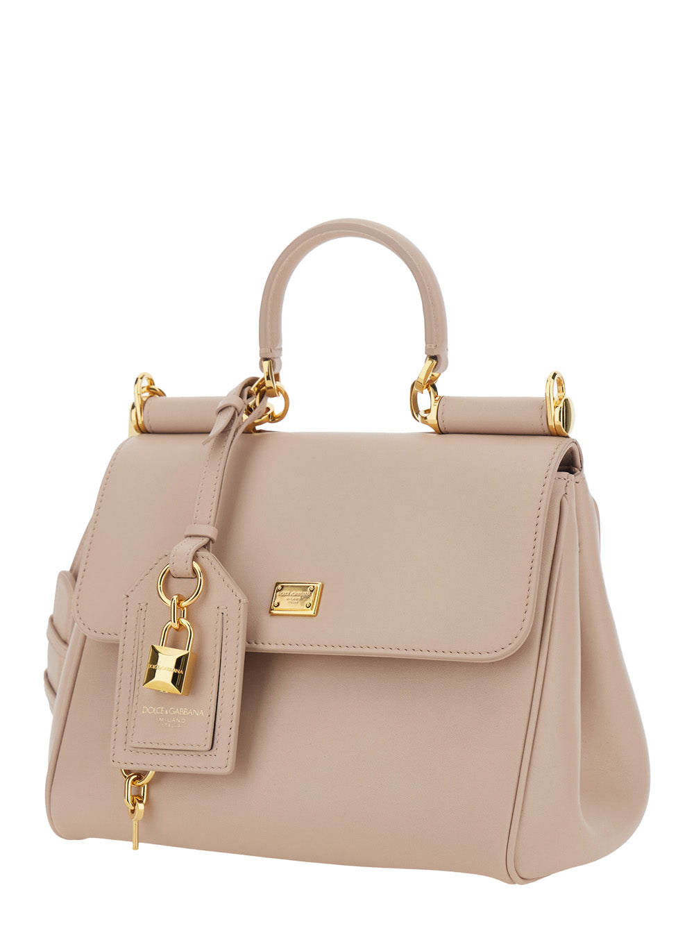 Dolce & Gabbana Women 'My Sicily' Pink Small Handbag With Padlock Detail In Leather For Women