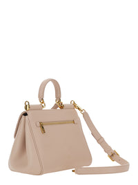 Dolce & Gabbana Women 'My Sicily' Pink Small Handbag With Padlock Detail In Leather For Women