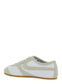 Dries Van Noten Women White Low Top Sneakers With Embossed Logo On The Tongue In Leather And Suede Woman