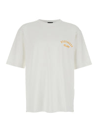 Dsquared2 Men White Crew Neck T-Shirt With Logo Lettering On The Front In Cotton For Men