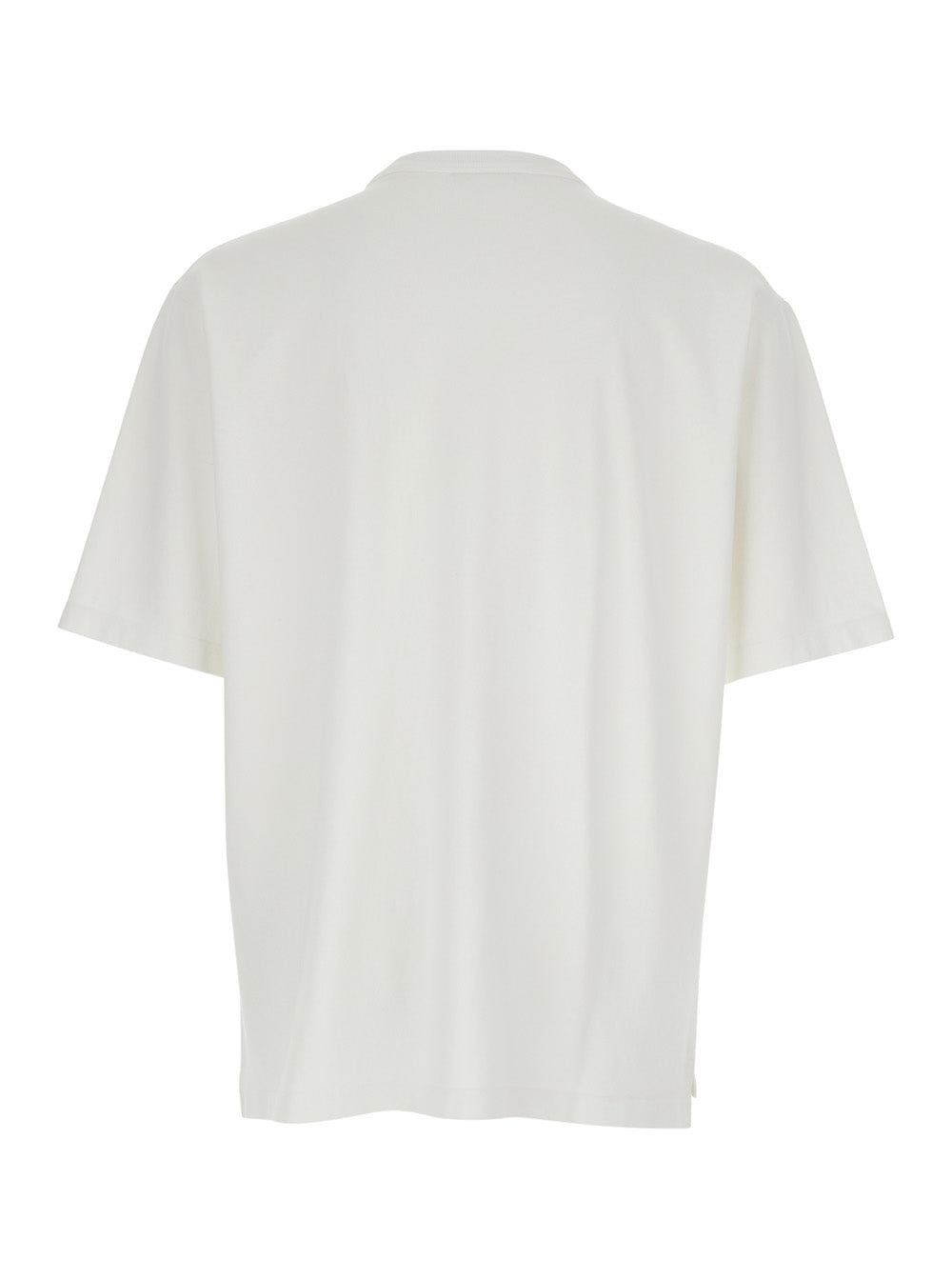 Dsquared2 Men White Crew Neck T-Shirt With Logo Lettering On The Front In Cotton For Men
