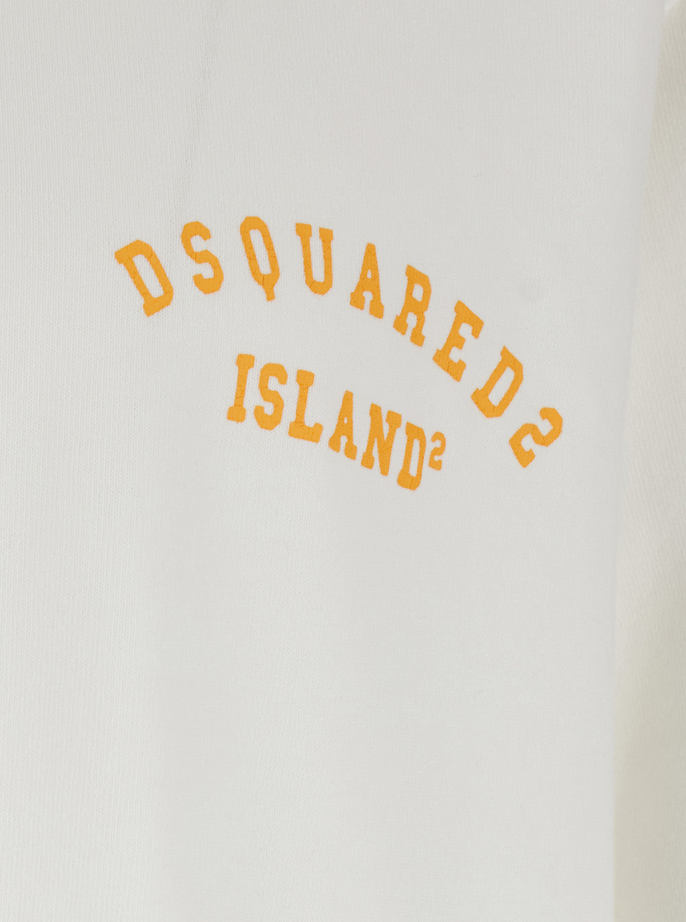 Dsquared2 Men White Crew Neck T-Shirt With Logo Lettering On The Front In Cotton For Men