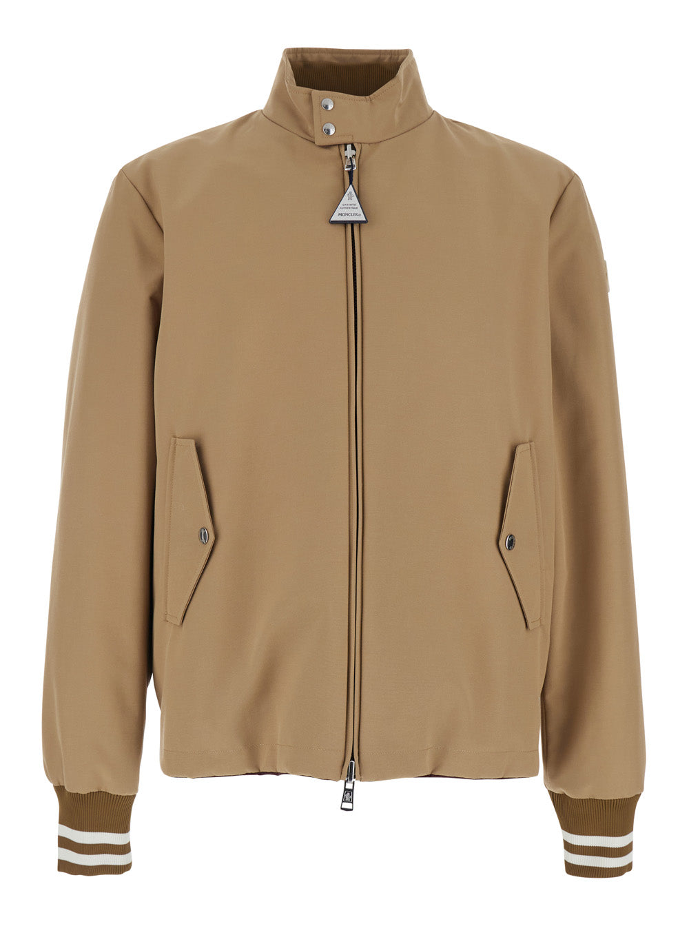 Moncler Men Reversible 'Prieure' Puffer Jacket With Logo Patch On Sleeve In Beige For Men