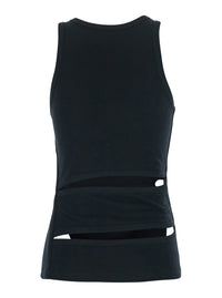 Coperni Women Sleeveless Top With Spiral Cut-Out Design And Logo Embroidery On The Front In Black Cotton For Women