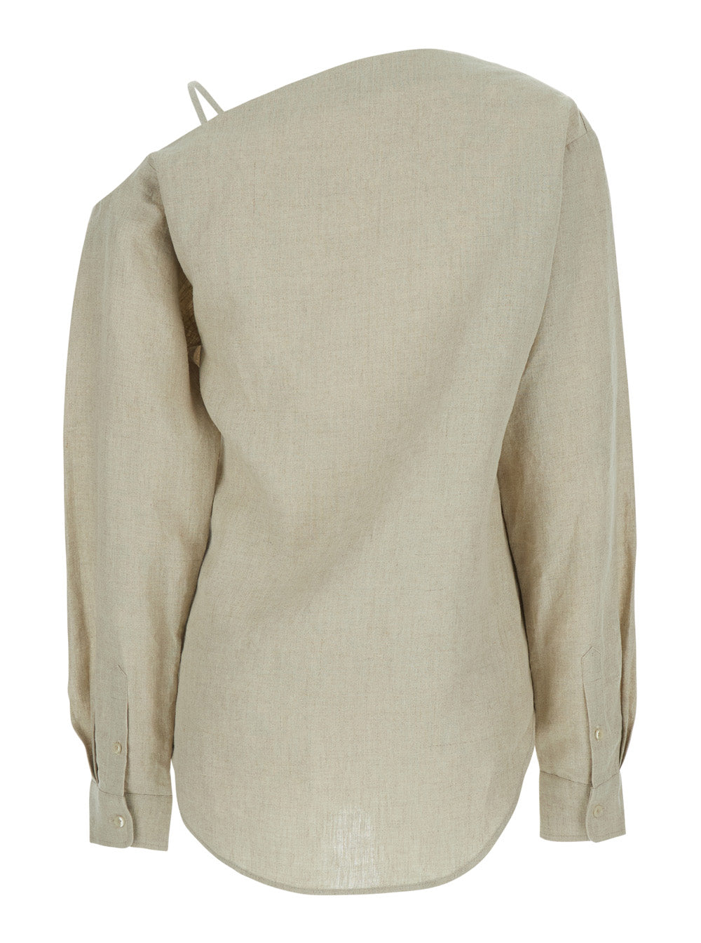Coperni Women 'Heart' Beige Shirt With Asymmetrical Buttoning And Chest Pocket In Cotton Woman
