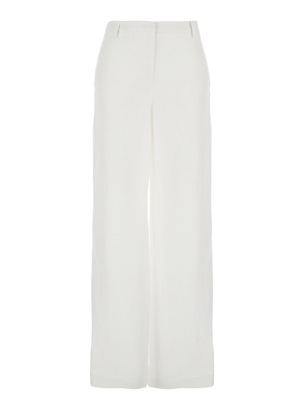 Leplain Women White Wide Leg Pants In Tech Fabric For Women