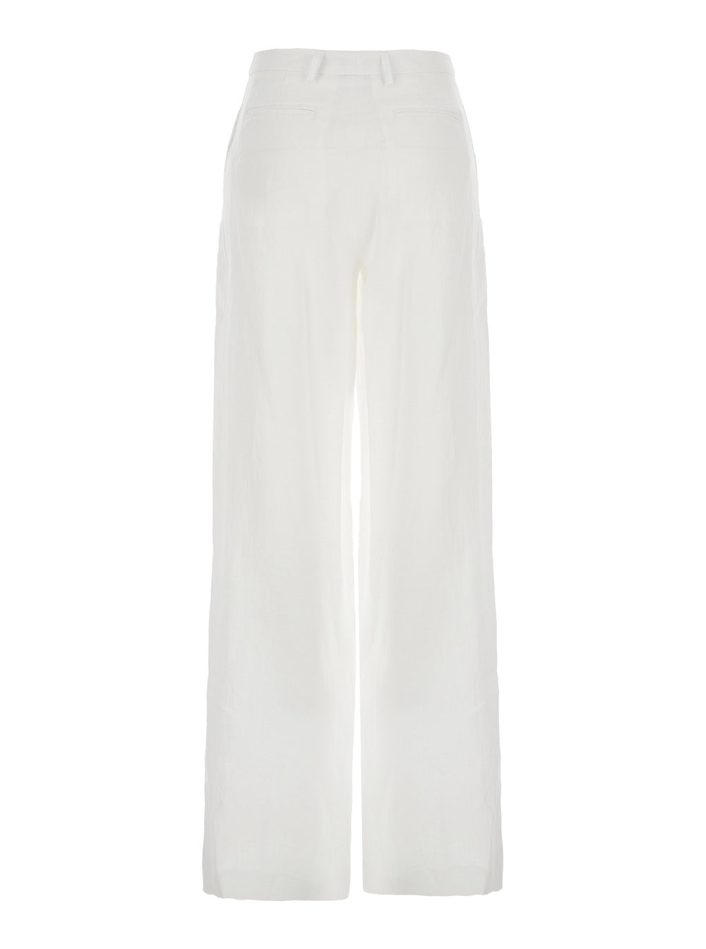 Leplain Women White Wide Leg Pants In Tech Fabric For Women