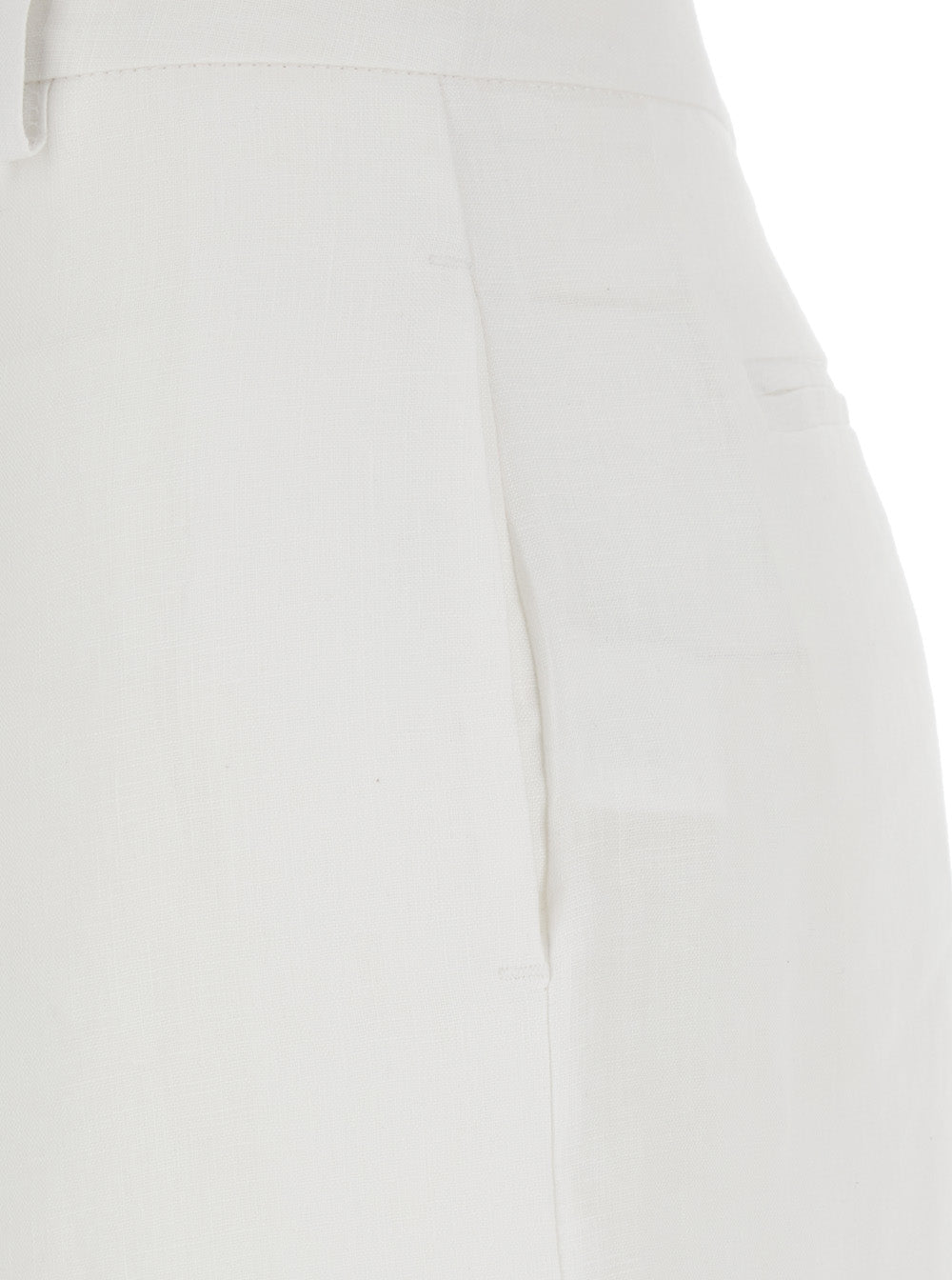 Leplain Women White Wide Leg Pants In Tech Fabric For Women