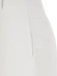 Leplain Women White Wide Leg Pants In Tech Fabric For Women
