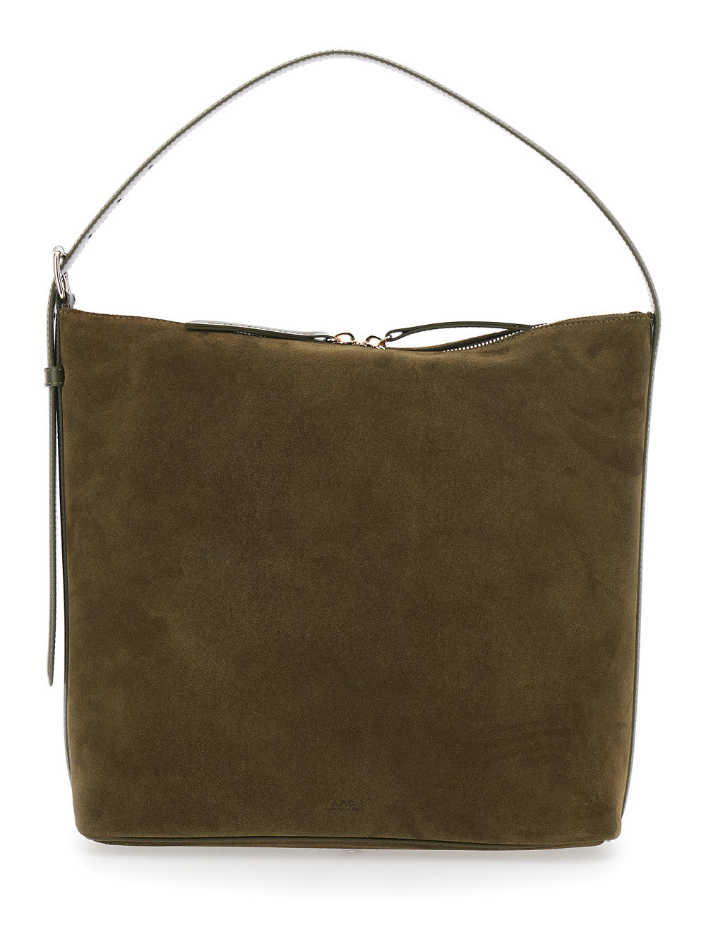 A.P.C. A.P.C. Women 'Vera' Brown Shoulder Bag With Top Handle And Zip Closure In Suede Woman