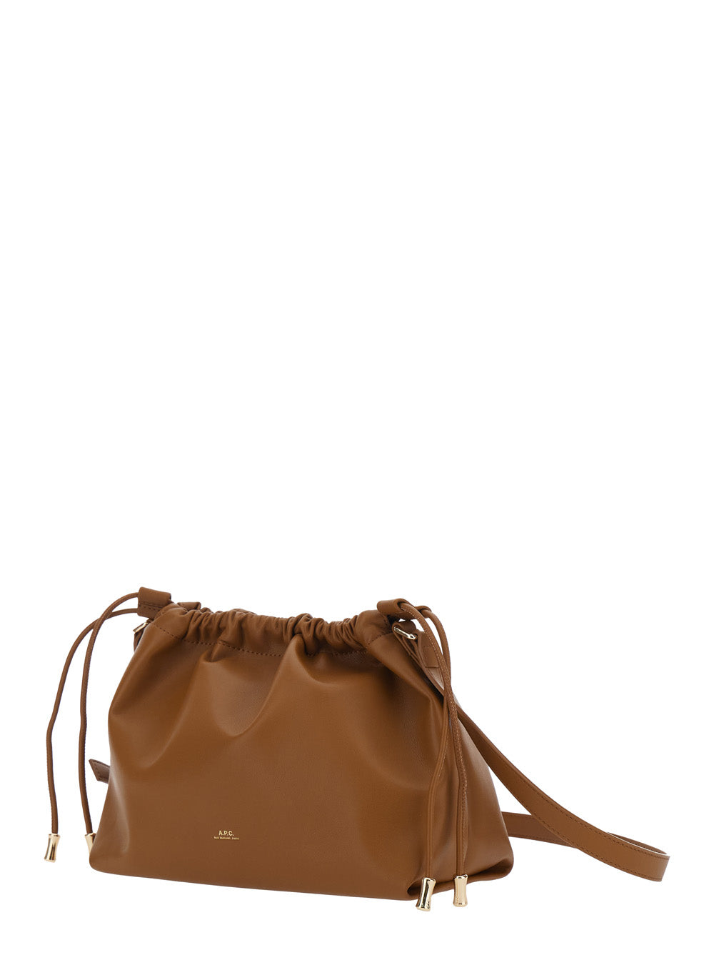 A.P.C. A.P.C. Women 'Ninon' Brown Crossbody Bag With Drawstring And Logo Lettering In Ecoleather For Women
