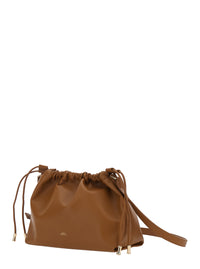 A.P.C. A.P.C. Women 'Ninon' Brown Crossbody Bag With Drawstring And Logo Lettering In Ecoleather For Women