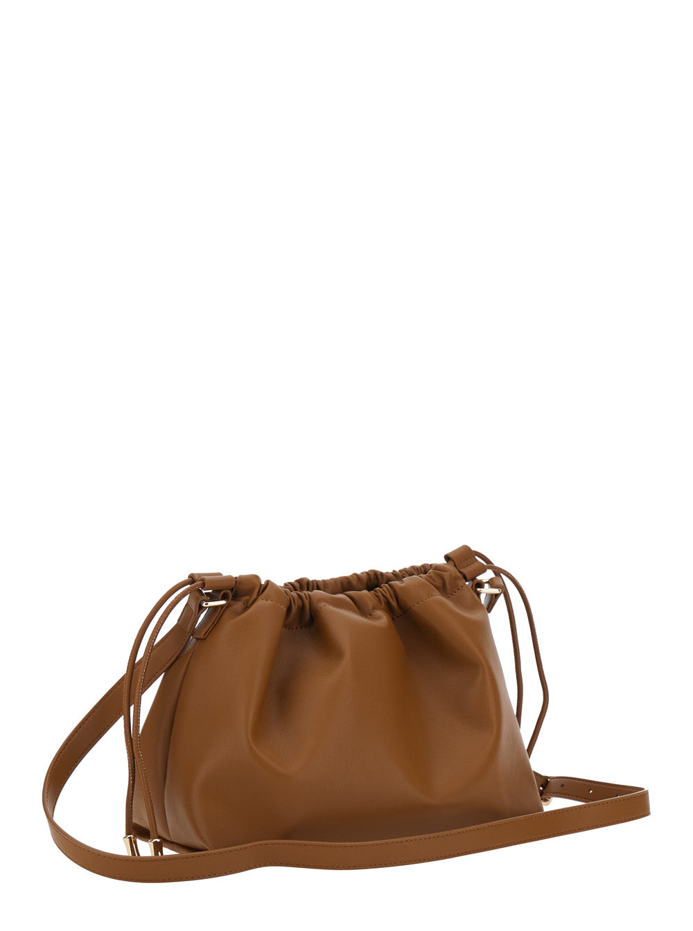 A.P.C. A.P.C. Women 'Ninon' Brown Crossbody Bag With Drawstring And Logo Lettering In Ecoleather For Women