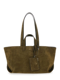 A.P.C. A.P.C. Women “Le Drummer” Green Shopper With Four Handles And Logo Lettering On The Front In Suede Woman