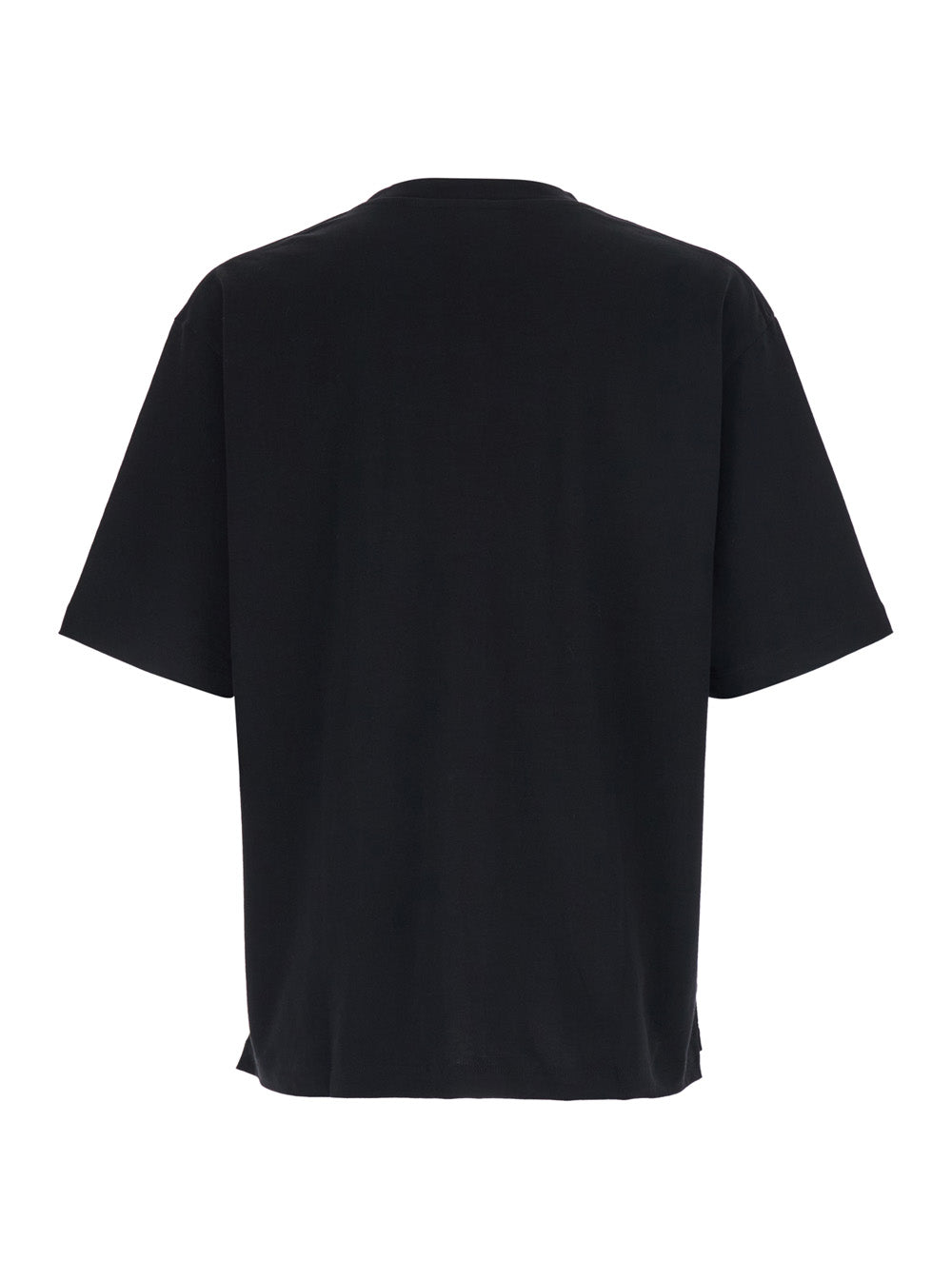 Dsquared2 Men Black T-Shirt With Maxi Logo On The Front In Cotton For Men